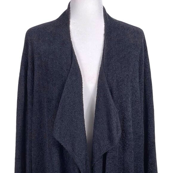 Barefoot Dreams CozyChic Lite Island Wrap Cardigan Size Plus 1X Black EUC - Picture 7 of 16